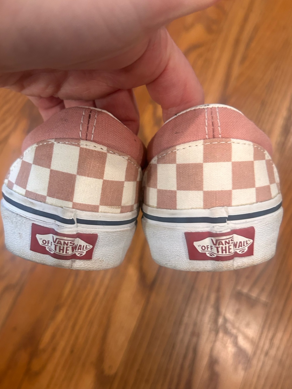 Vans Pink & White Checkerboard Slip-On Sneakers - Picture 5 of 6